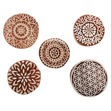 Set of 5 Piece New Mix Wooden Printing Blocks